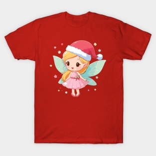 Christmas Fairy with Santa Hat T-Shirt